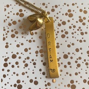 DREAM gold plated fortune cookie necklace